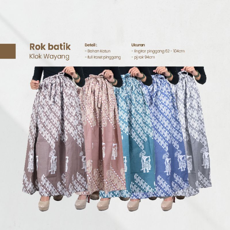 Rok Klok Batik Soft Motif Parang Wayang Matt Katun