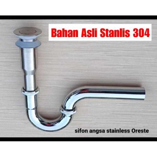 Sifon Angsa Stainless siphon westafel pencet pop up SIFON WESTAFEL ASLI STANLIS STEEL SUS 304/SIFON SARINGAN LEHER ANGSA WESTFL ALL MERK/PENYARING WSTFL