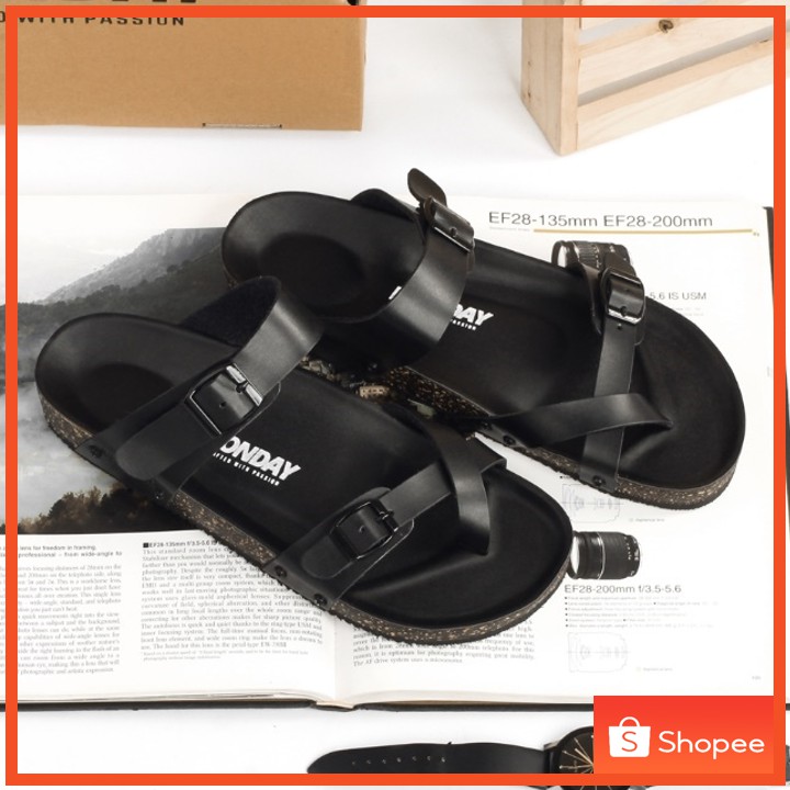 JACK BLACK - Sendal Jepit Kulit Original Santai Kasual Cowok Sandal Pria Original