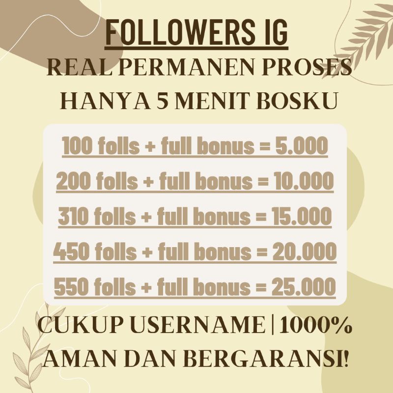 [ Followers] Aktif Permanen Hq