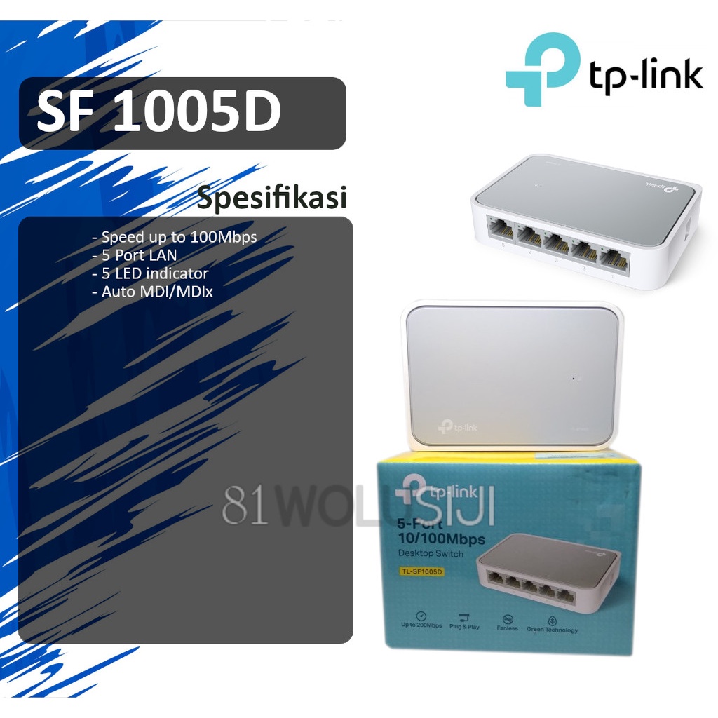 TP-LINK TL-SF1005D : 5-Port 10/100Mbps Desktop Switch