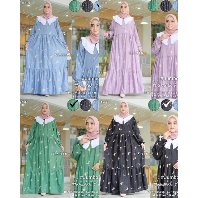 Ld 136 gamis rayon viscose HAMIDAH MAXY/gamis jumbo/maxy jumbo/dress rayon motif/rayon viscose