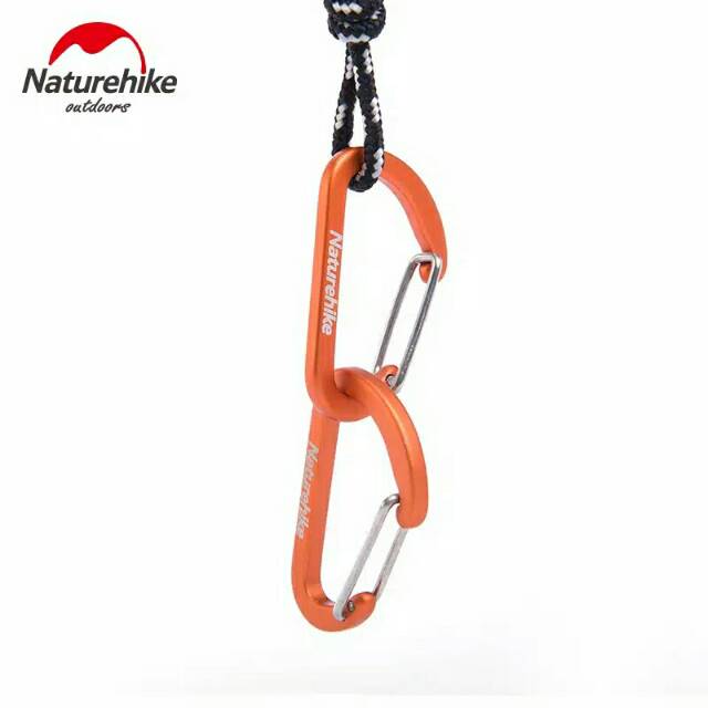 Carabiner Naturehike NH15A004-H set 2pcs mini buckle type D flat hook clip