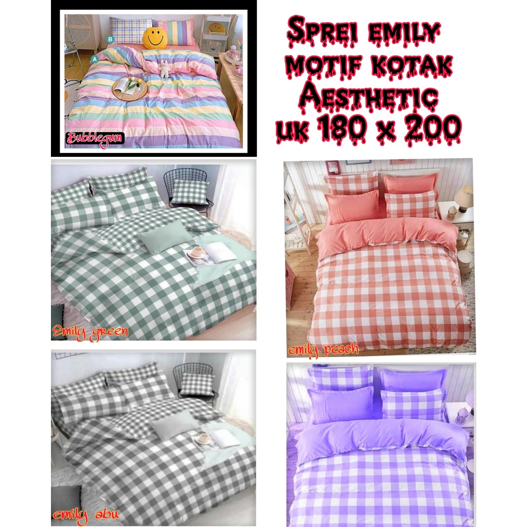 SPREI MOTIF KOTAK / SPREI MOTIF AESTHETIC / SPREI MOTIF KOTAK KOTAK KOREA SERIES