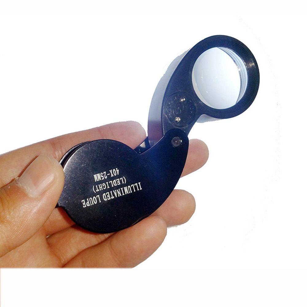 POPULAR Populer Magnifying Glass MINI Diameter 25mm 40x2 LED