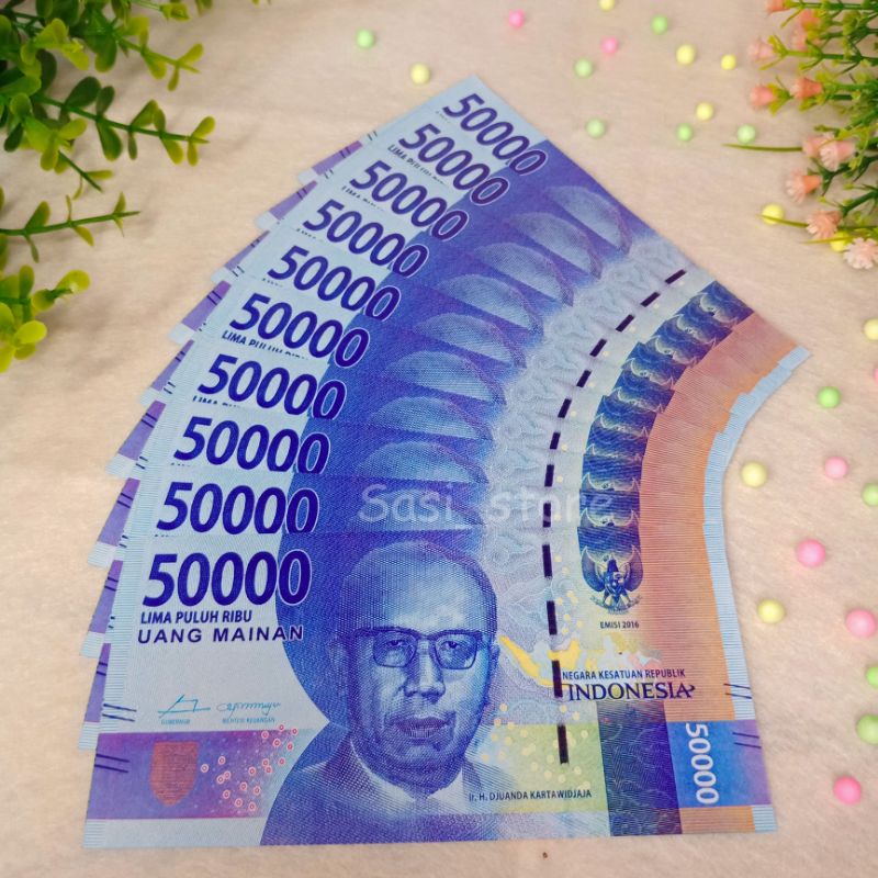 50 LEMBAR grosir UANG MAINAN MIRIP ASLI, UANG MAHAR-50k