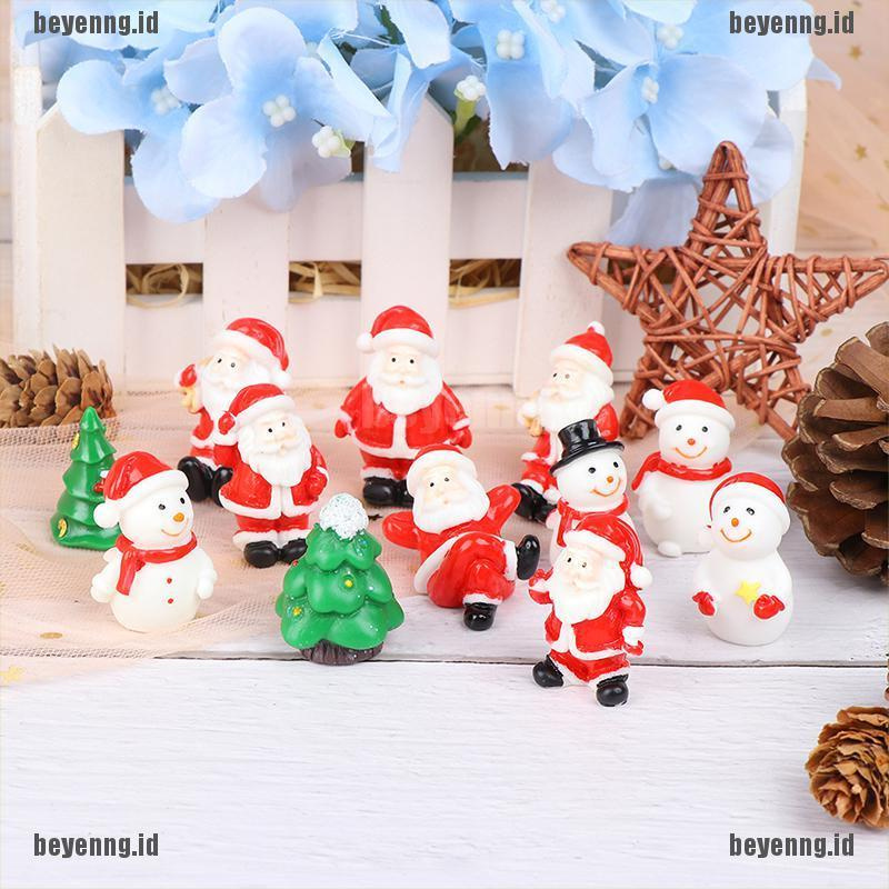 Bey Miniatur Santa Claussnowmanpohon Natal Untuk Dekorasi Taman Minifairy Garden Diy