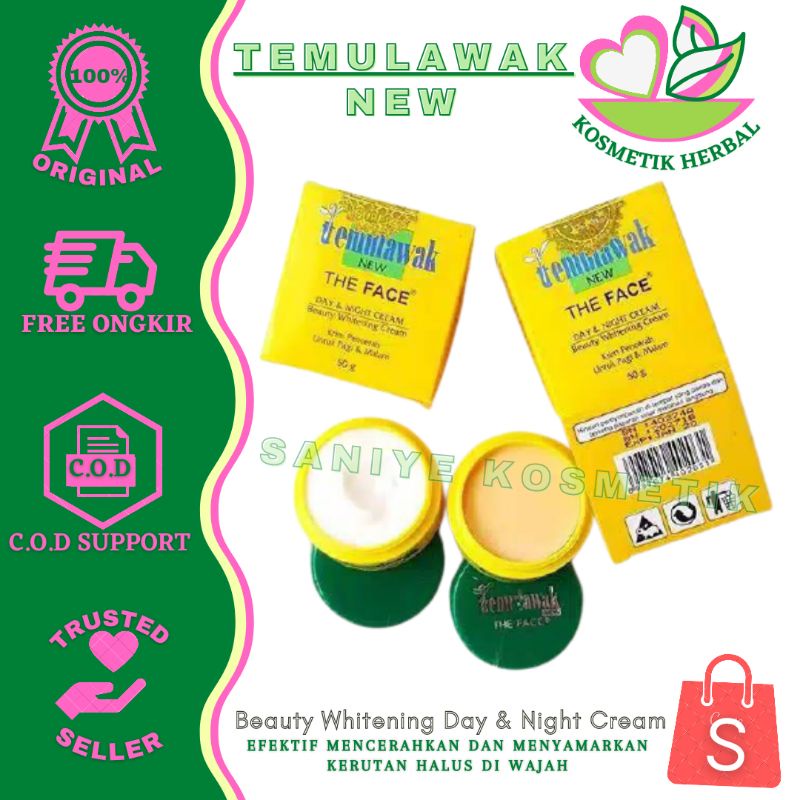 KRIM CREAM PEMUTIH WAJAH TEMULAWAK ASLI ORIGINAL ORI MALAYSIA SIANG MALAM SEPAKET MEMUTIHKAN PENCERA