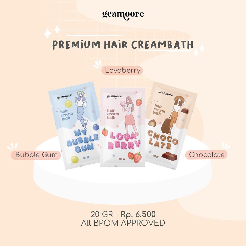 (BPOM) Hair Creambath GEAMOORE / CREAMBATH RAMBUT isi 20gr