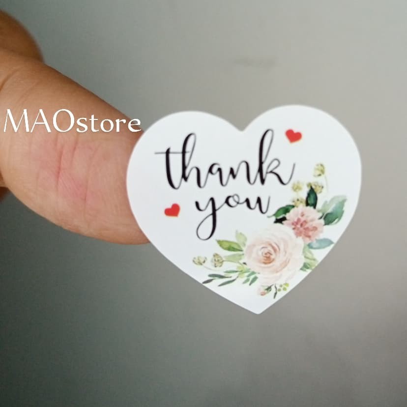 

MAOSTORE STIKER THANK YOU LOVE WHITE FLOWER STIKER BUNGA PUTIH SRW1