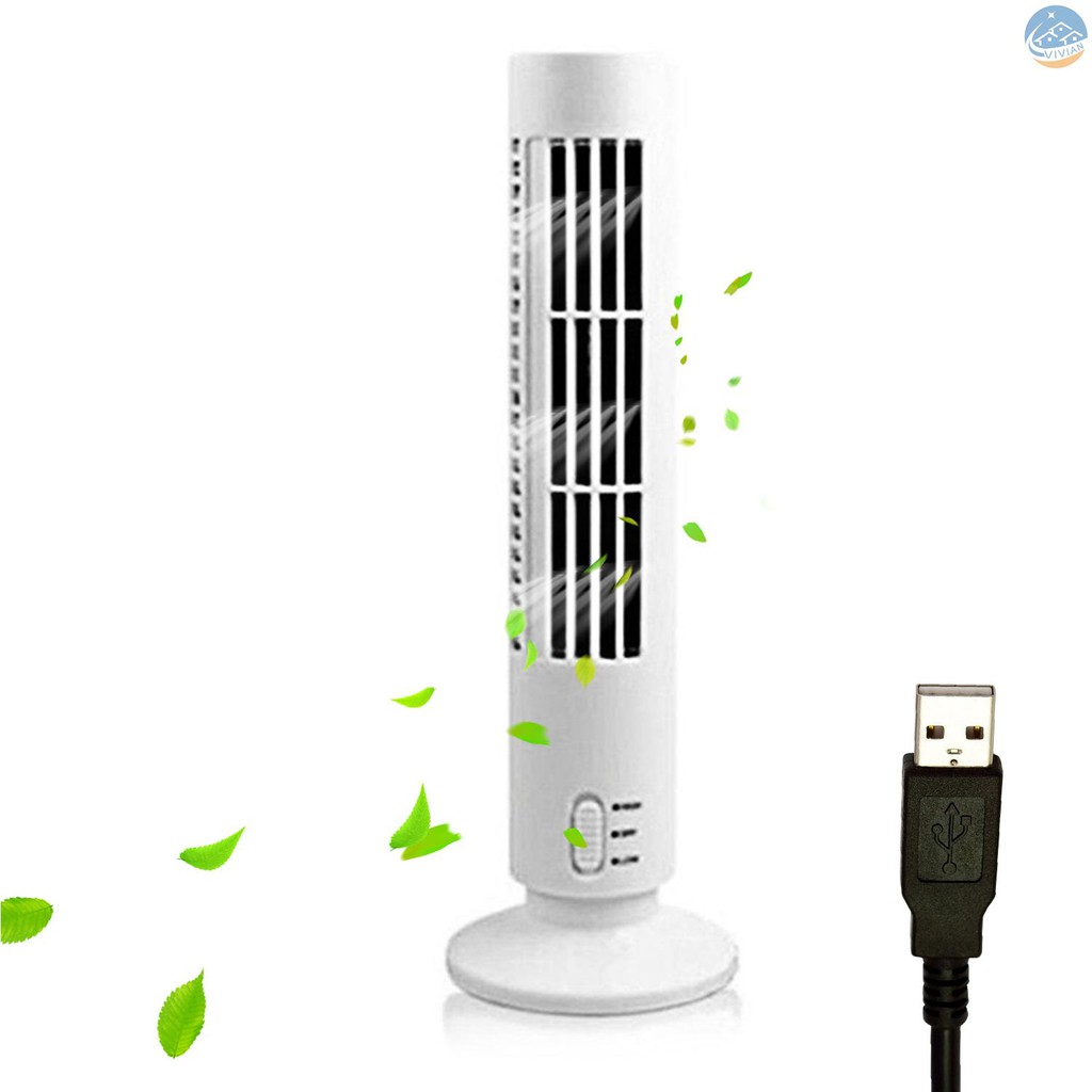 Vian Portable Tower Fan Quiet Bladeless 2 Speed Electric Fan Usb Powered Tower Fan Vertical Air Conditioning Fan For Indoor Bedroom Home Office Shopee Indonesia