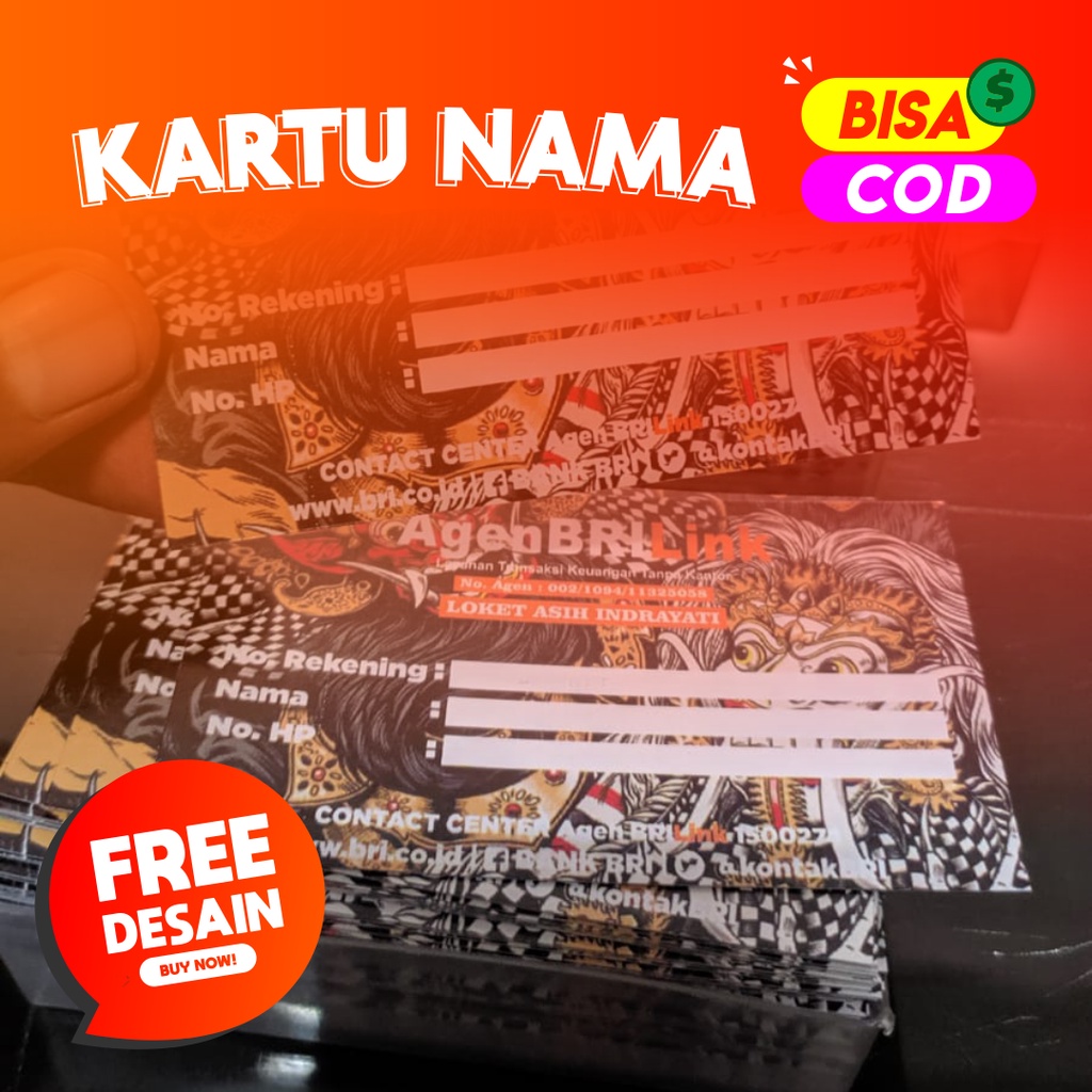

Kartu Nama Free Desain Free Box (Laminasi Doff/Glossy)