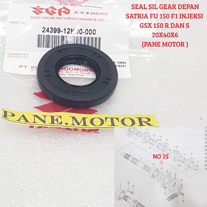 SEAL GEAR SIL GIR DEPAN SATRIA FU 150 F1 FI GSX 150 R S ORISINIL SGP 24399-12K00-000