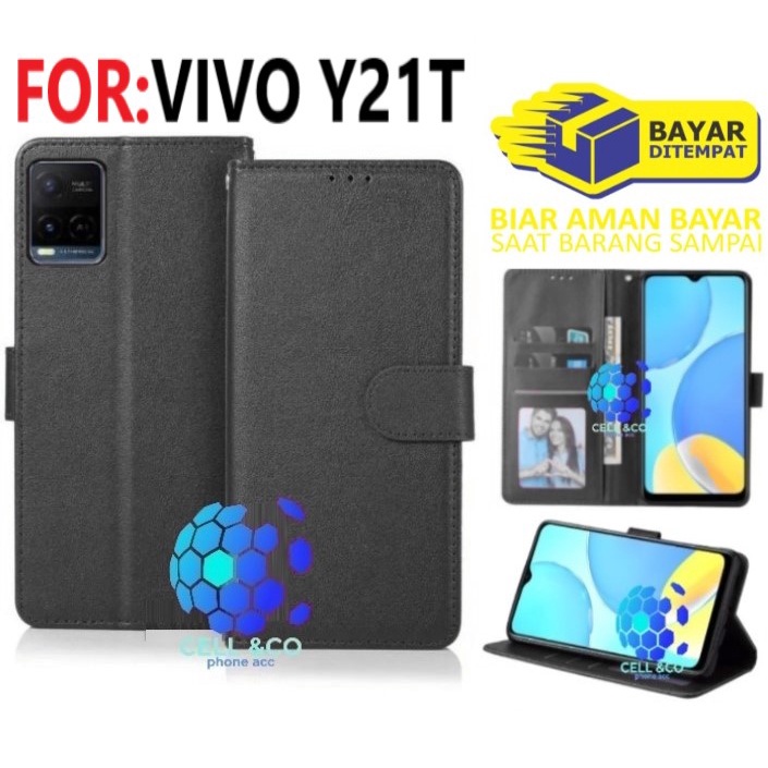 NEW VIVO Y21T CASE FLIP LEATHER WALLET PREMIUM FLIP CASE BUKA TUTUP KESING HP CASING FLIP CASE WALLET VIVO Y21T