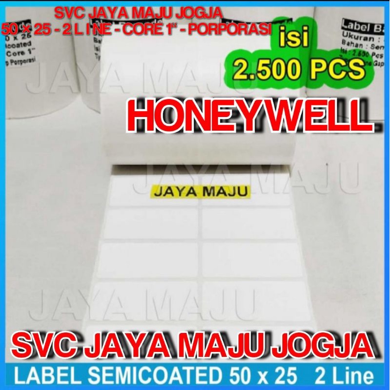 

[ HONEYWELL ] 50 X 25 SEMICOATED - 2 LINE - FACE IN - ISI 2.500 PCS || CORE 1" || LABEL BARCODE PAKAI RIBBON THERMAL TRANSFER - ACCESSORIES BUTIK DISTRO FASHION SPAREPART MOTOR MOBIL || 50X25 - PC42D PC42 D PC42T PC42 T PC43T PC43 T - ISI 2500