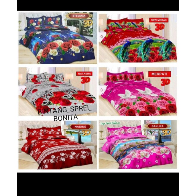 sprei bonita king 180x200 motif_MADISON_NATASHA_MEGAN_WEDDING_NADINE_RED ROSE_BUTTERFLY_PADMA