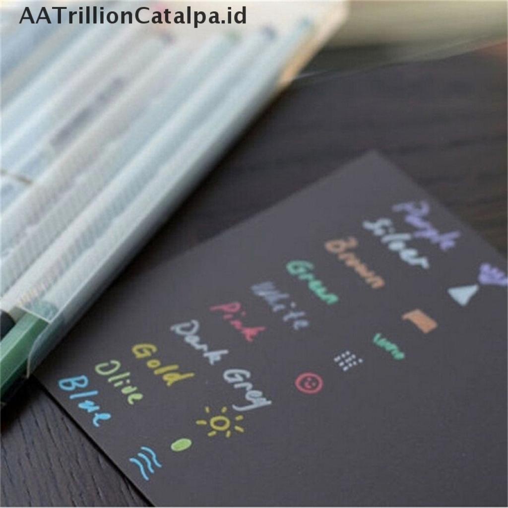 10 Pcs / Set Pena Spidol Warna Metalik Tahan Air Untuk Album Dauber