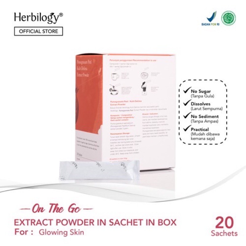 HERBILOGY ON THE GO POMEGRANATE PEEL ( KULIT DELIMA ) EXTRACT POWDER