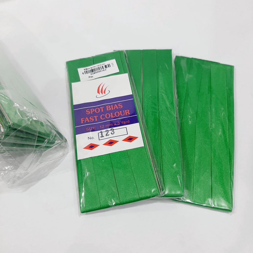 Bisban saten / Bisban bahan saten /BISBAN POLOS BAHAN SATIN LEBAR 1CM HARGA PER 1 LUSIN