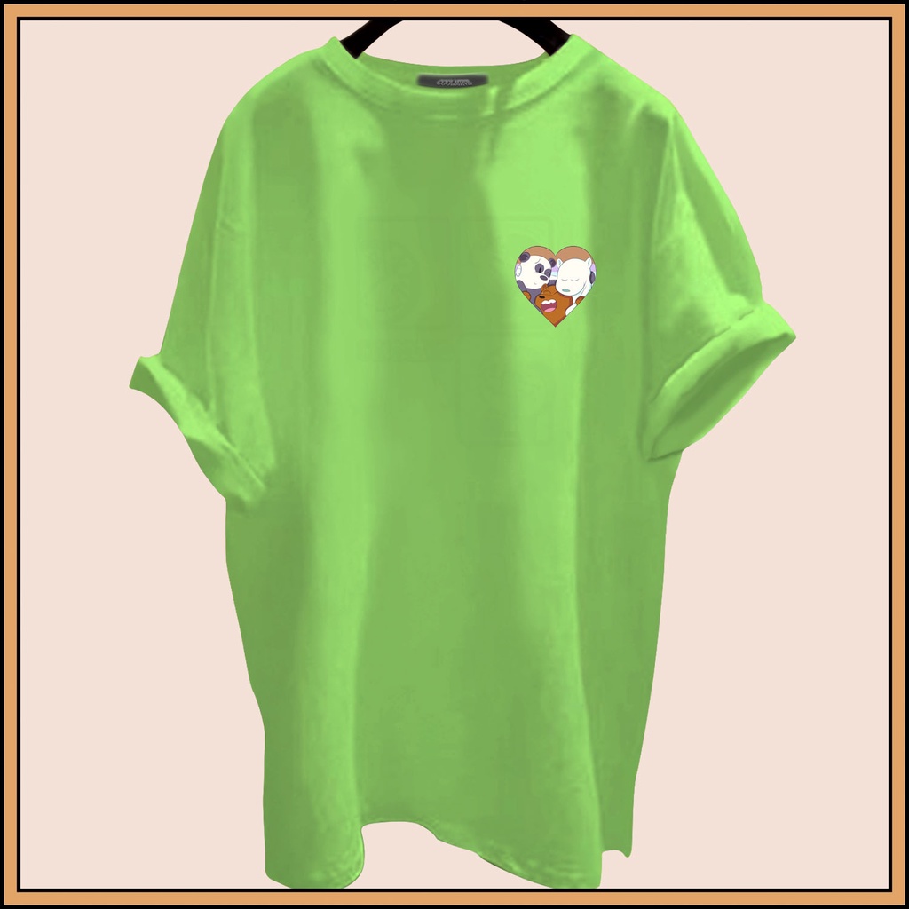 CALVIERO SHOP - BAJU KAOS ATASAN WANITA PRINT WE BEAR LOVE GALAXY PRINT