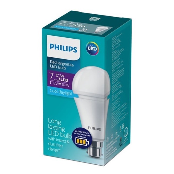 Philips Lampu LED Emergency 7,5W 7,5 W 7,5 Watt Putih Bulb Rechargeable