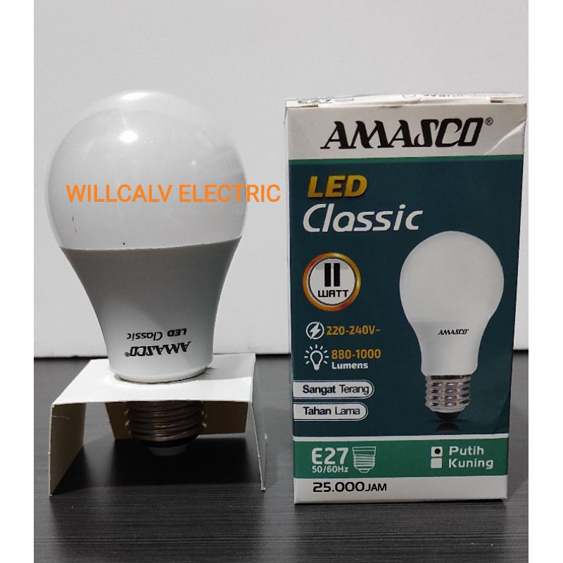 LAMPU LED AMASCO CLASSIC 11W  11WATT 11 W 11 WATT CAHAYA PUTIH