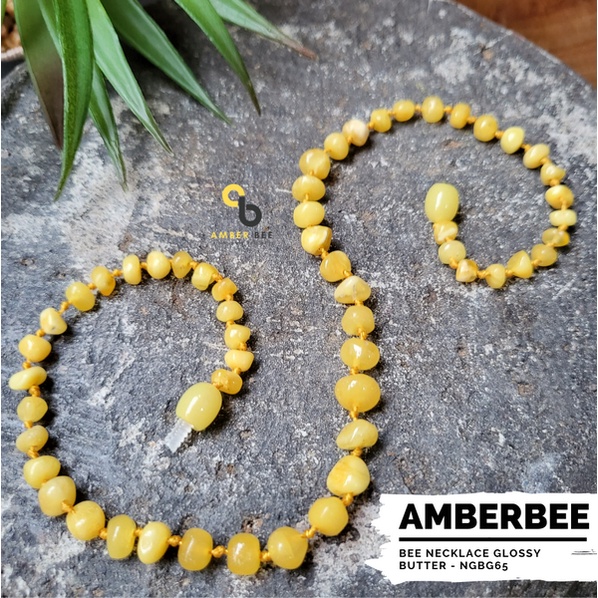 Kalung Amber Anak Tumbuh Gigi Premium Glossy Butter NGB65 By Amber Bee
