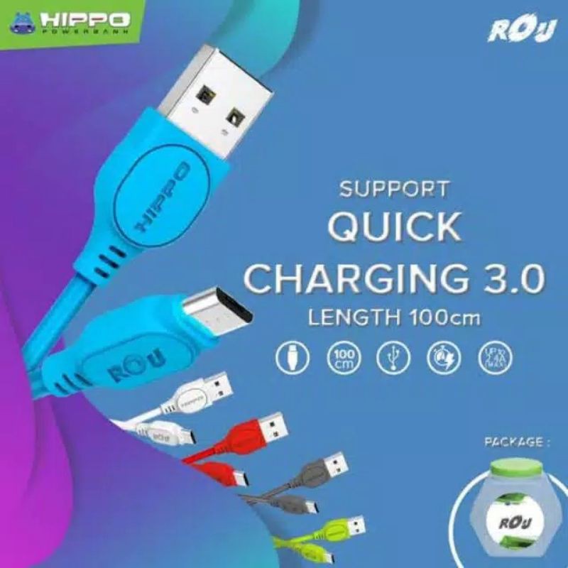 Kabel Data Usb Micro Hippo Charging 3,0 Premium Quality