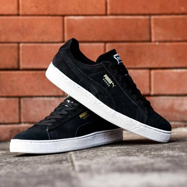 puma suede gold black