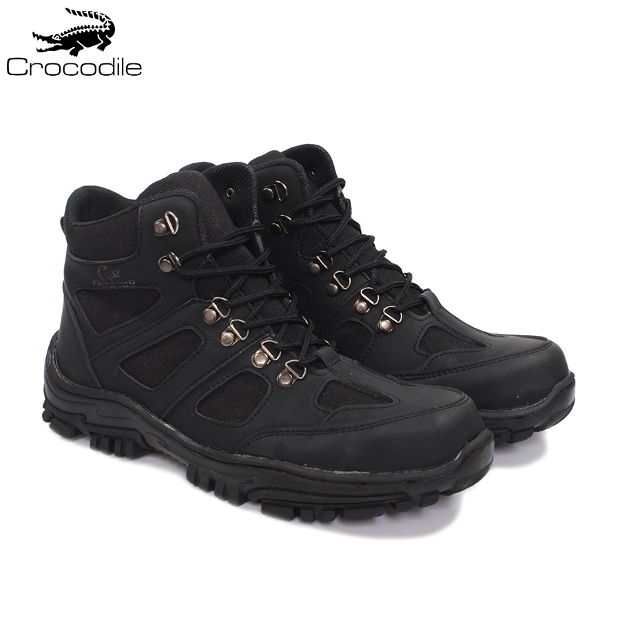 Best seller !!! Sepatu pria crocodile endure Hitam boot safety ujung besi boots tracking Model Keren