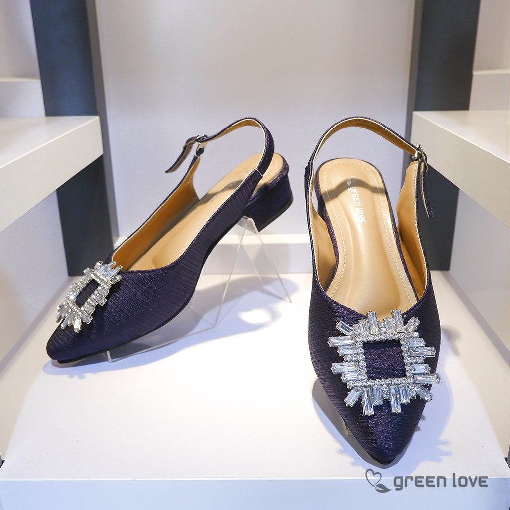 Green Love Sepatu Selop CRYSTAL