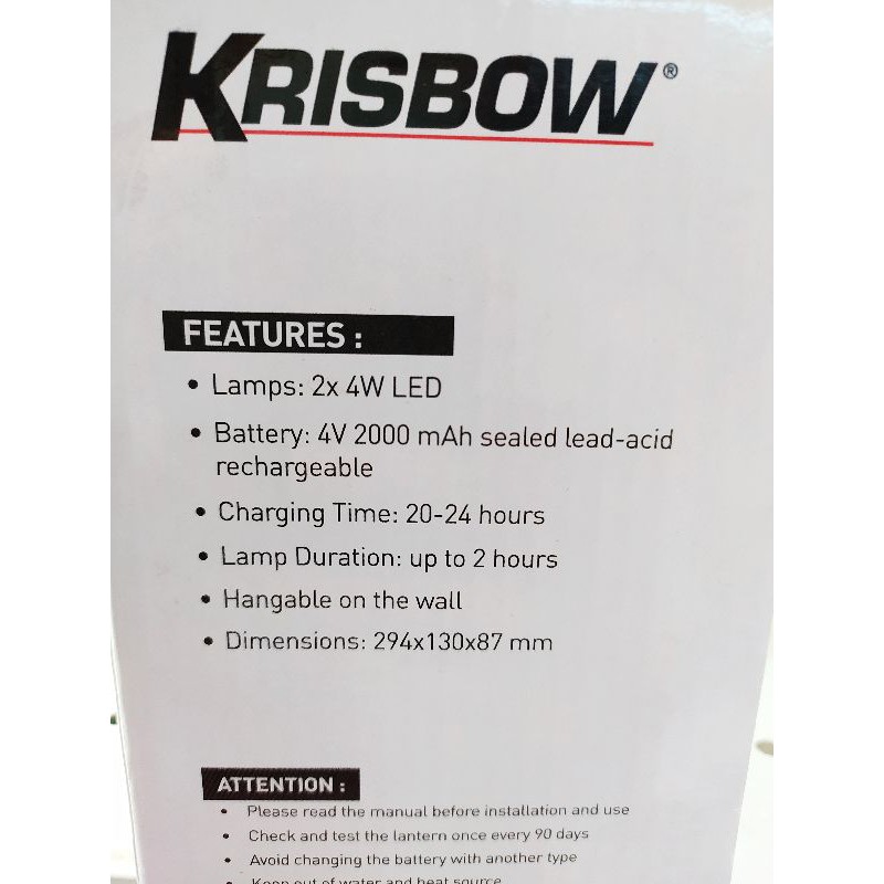 KRISBOW LAMPU DARURAT LED TWIN SPOT 8W/EMERGENCY LAMP LED TWIN SPOT /LAMPU KAMPING/LAMPU DINDING