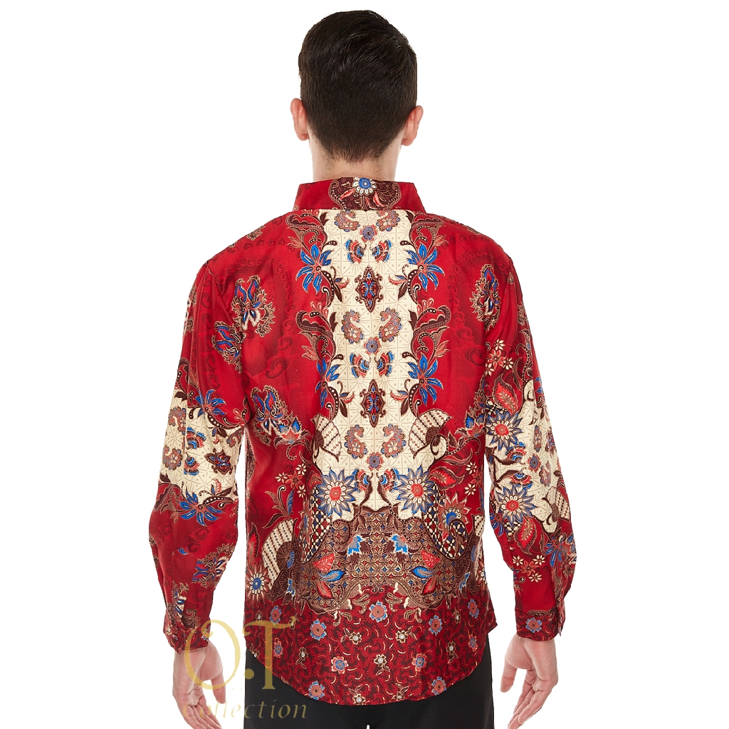 [batik pandawa OT] kemeja batik formal pria satin velvet gliter