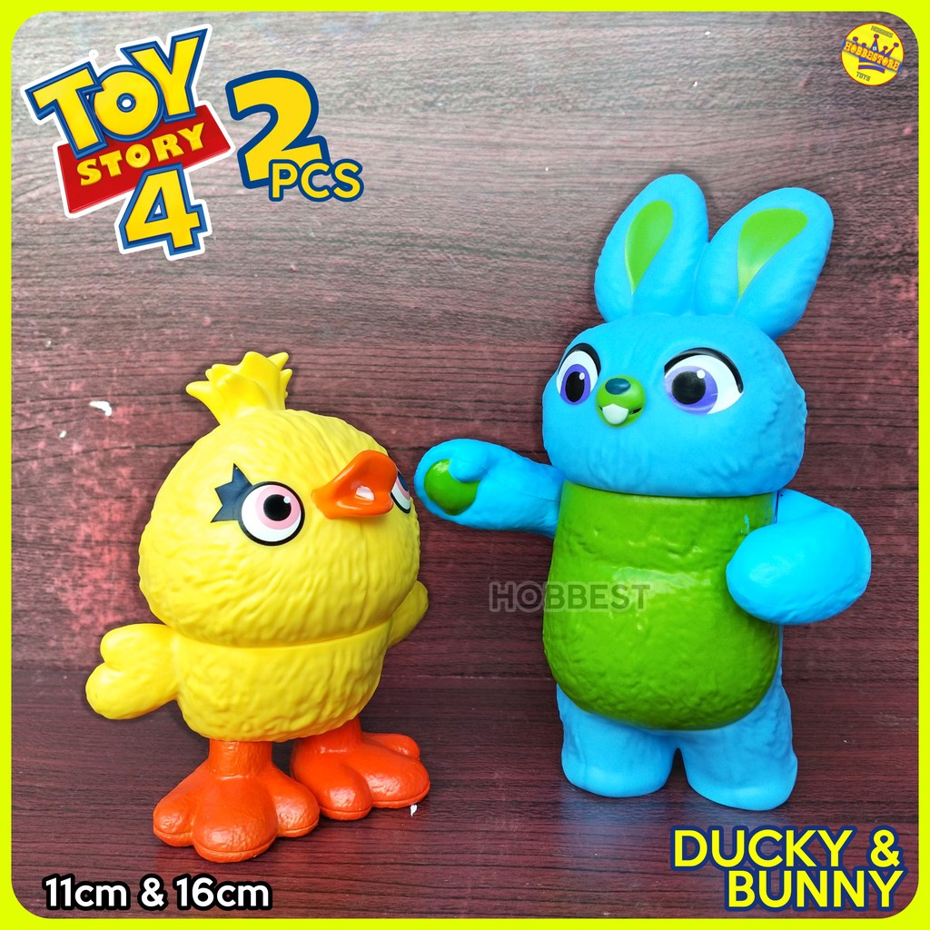 Action Figure TOY STORY 4 isi 2 pcs - Miniatur Topper Kue Pajangan Mainan Ducky Bunny Boneka Kelinci