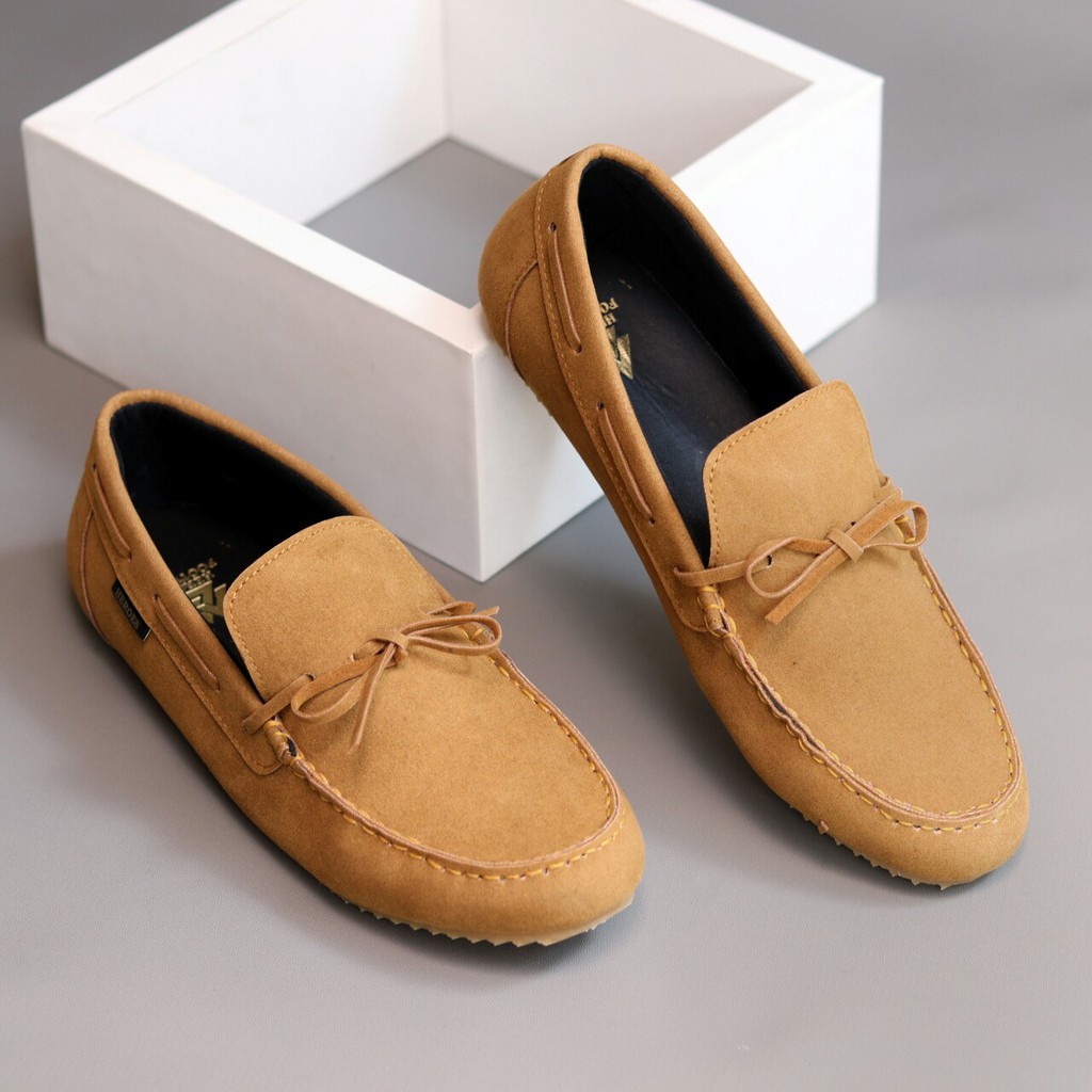 SEPATU CASUAL SLIP ON PRIA MULES SANTAI FORMAL KANTOR PESTA GEREJA KASUAL MOCCASIN PANSUS COWOK ORIGINAL SUEDE HITAM CREAM TRENDY MURAH SLOP SELOP TERBARU