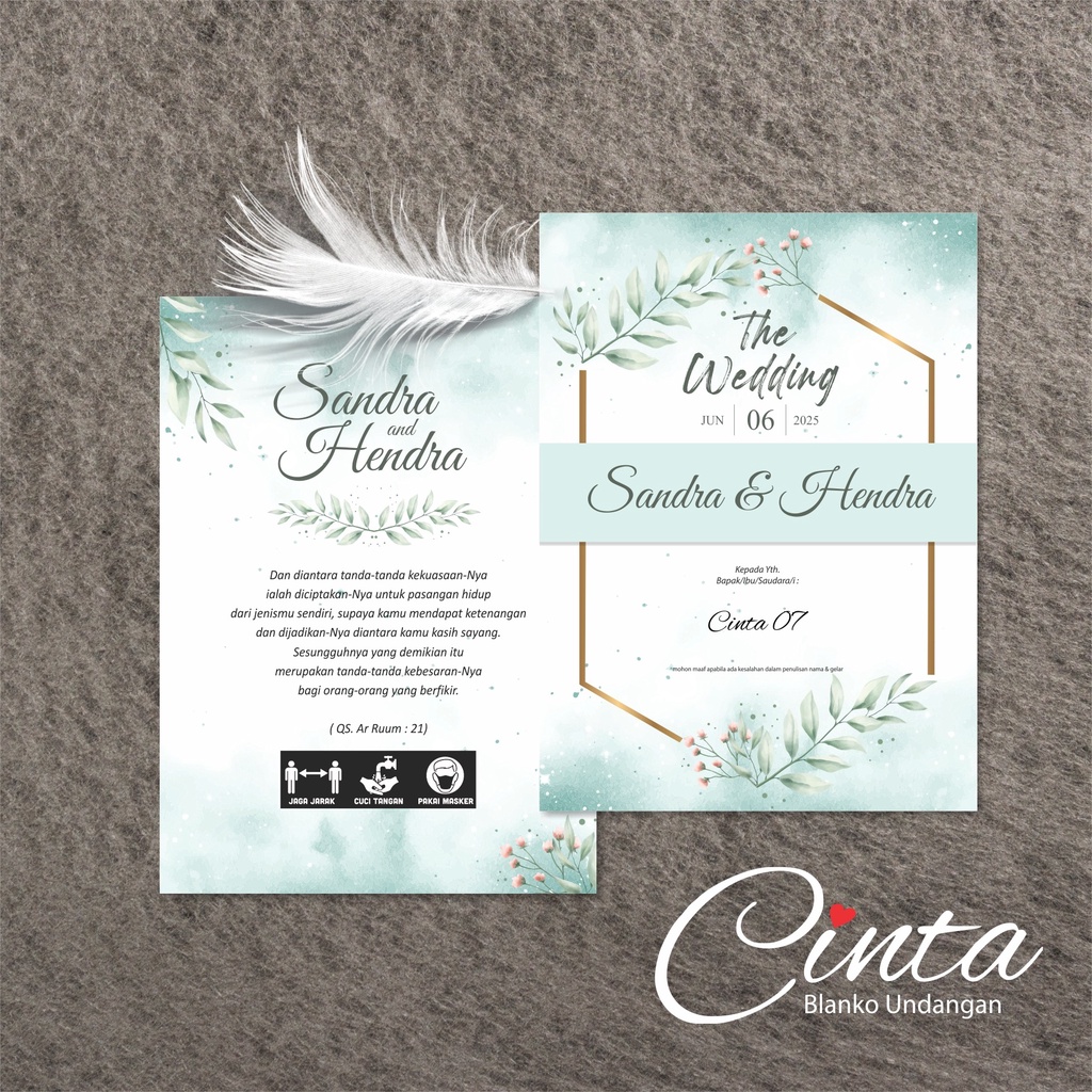 BLANGKO UNDANGAN PERNIKAHAN CINTA 07