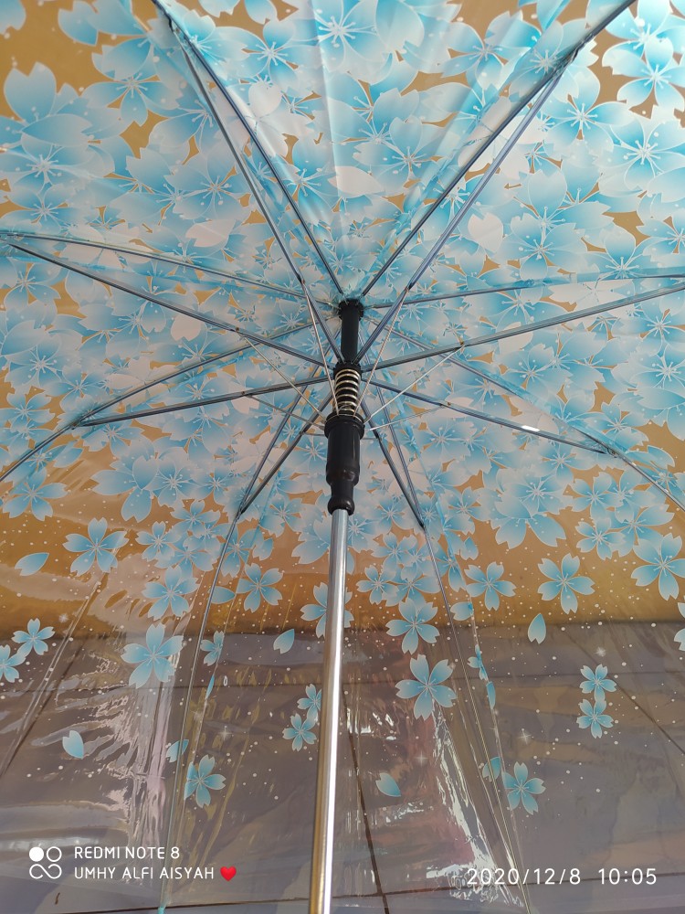 Payung Mangkok Bunga Transparan