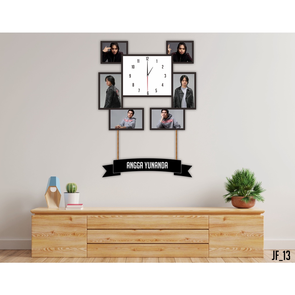 Jam Dinding Frame Custom Foto Pernikahan Keluarga Ulangtahun JF13