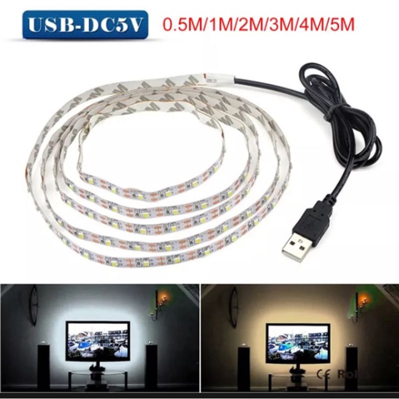 LED Strip 2835 5 Volt plus kabel USB