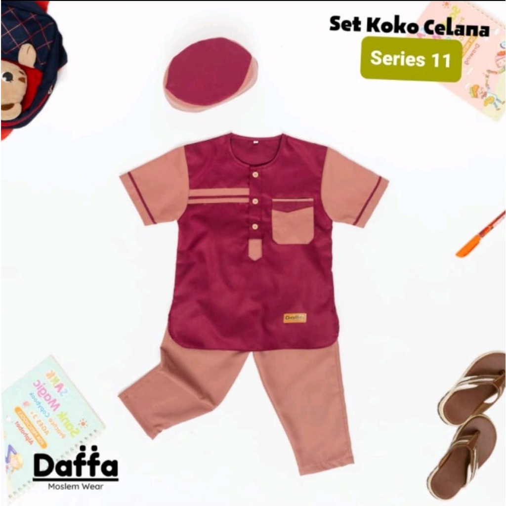 Stelan koko anak  bahan toyobo premium usia 0- 5 thn