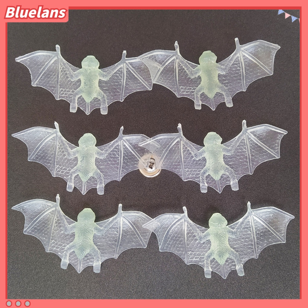 10pcs Ornamen Kelelawar Mini Luminous Anti Pudar Tahan Lama Untuk Properti Pesta Halloween