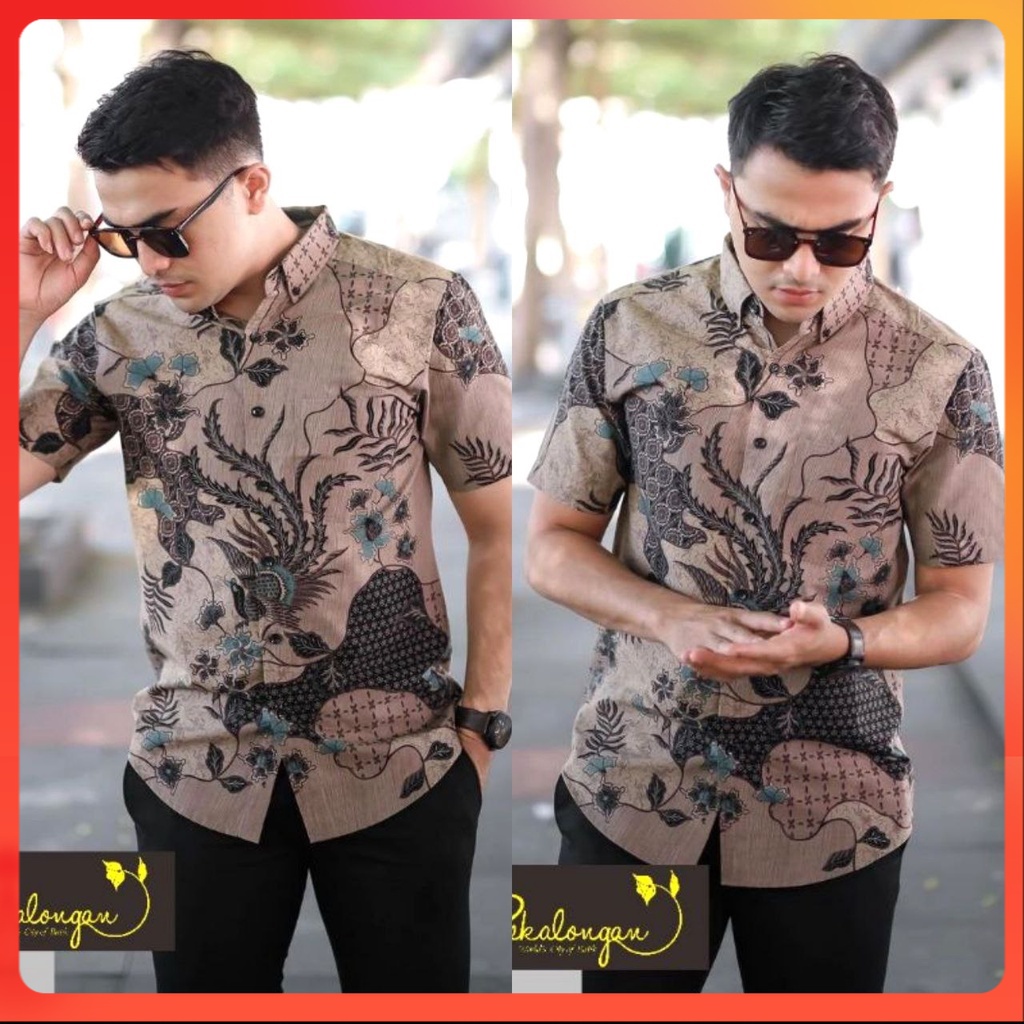 Batik pria lengen pendek  PREMIUM motif KERATONAN GALERY BATIK size M L XL[GB]