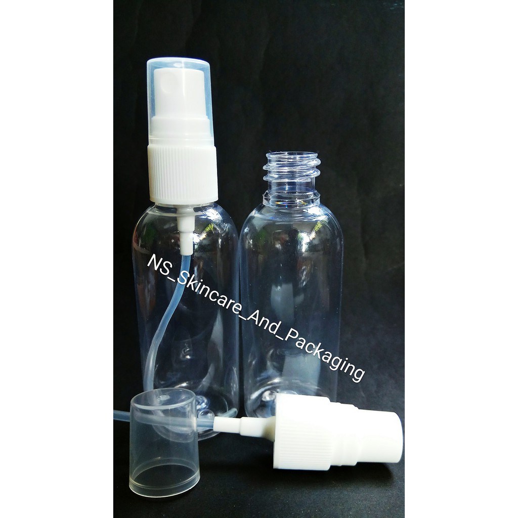 Botol Spray 60 ml Natural Tutup Putih / Botol sanitizer 60ml