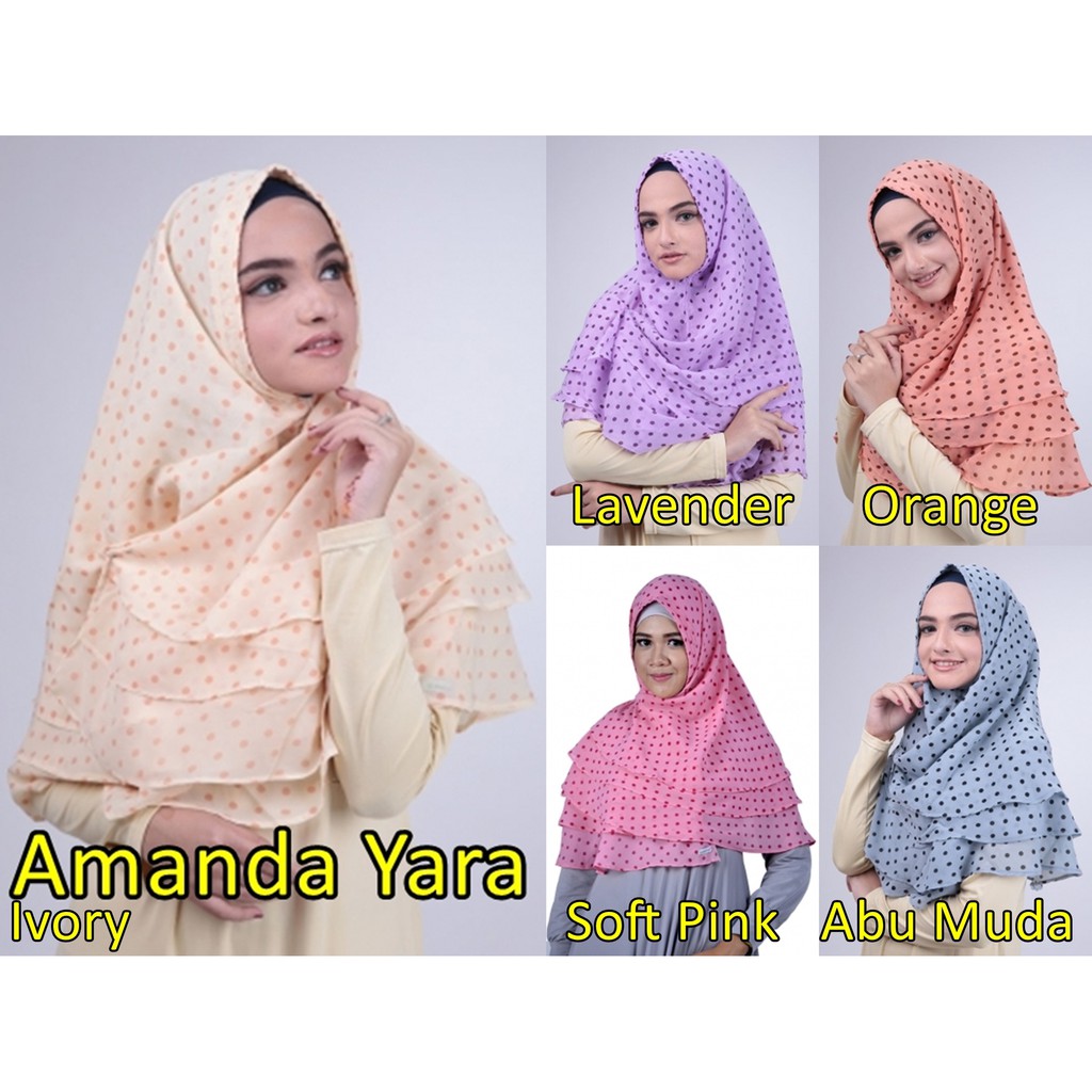 AMANDA YARA Jilbab Kerudung Khimar instan bolak balik