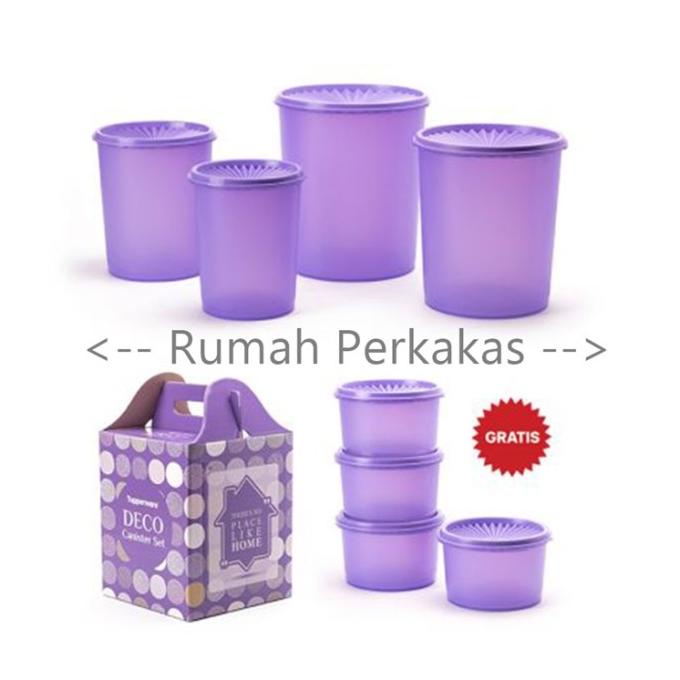 Tupperware Deco Canister Set With gift UNGU 8pcs