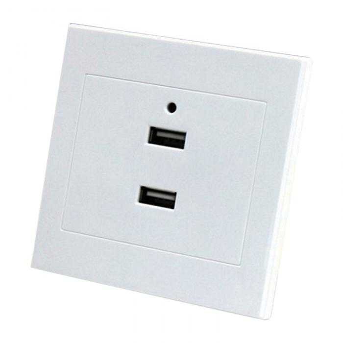 Stop Kontak Dinding 2 Port USB Wall Socket 2.1A - ES-USB-2