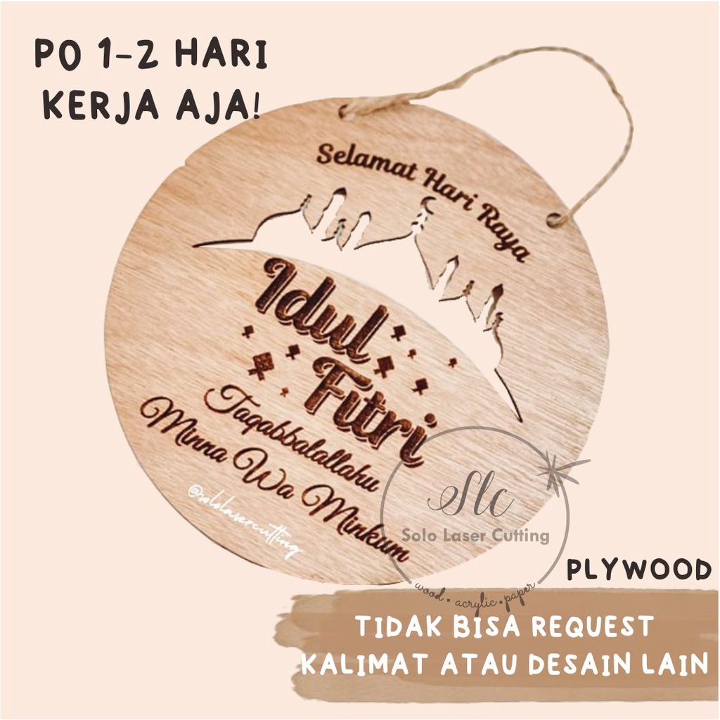 Gantungan Bulat Idul Fitri   / Dekorasi Ramadhan / Gantungan Hampers Lebaran / Ramadhan