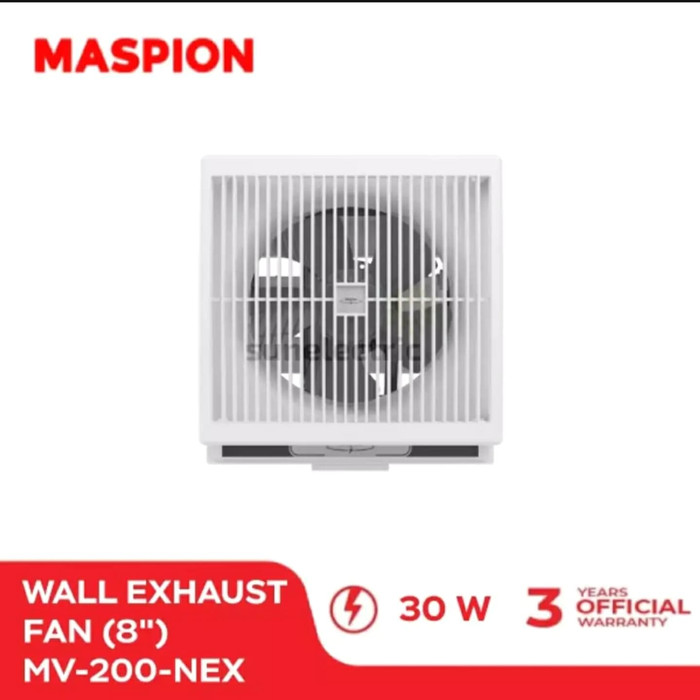 Exhaust Fan Maspion MV 200 NEX (8) Wall Dinding / MASPION 200 NEX