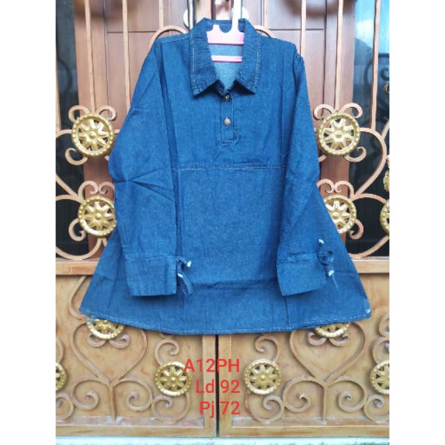 ATASAN BLOUSE JEANS CEWEK WASHING PREMIUM