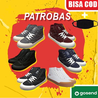 Sepatu Sneakers Pria Patrobas Equip High Black White / All Black / Charcoal Grey / Navy / Maroon / White Gum Original 100%